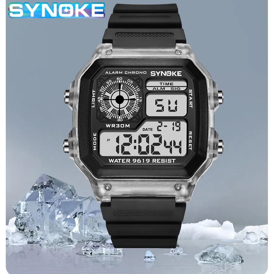 Running Watch - SYNOKE цифровые часы мужские спортивные светящиеся