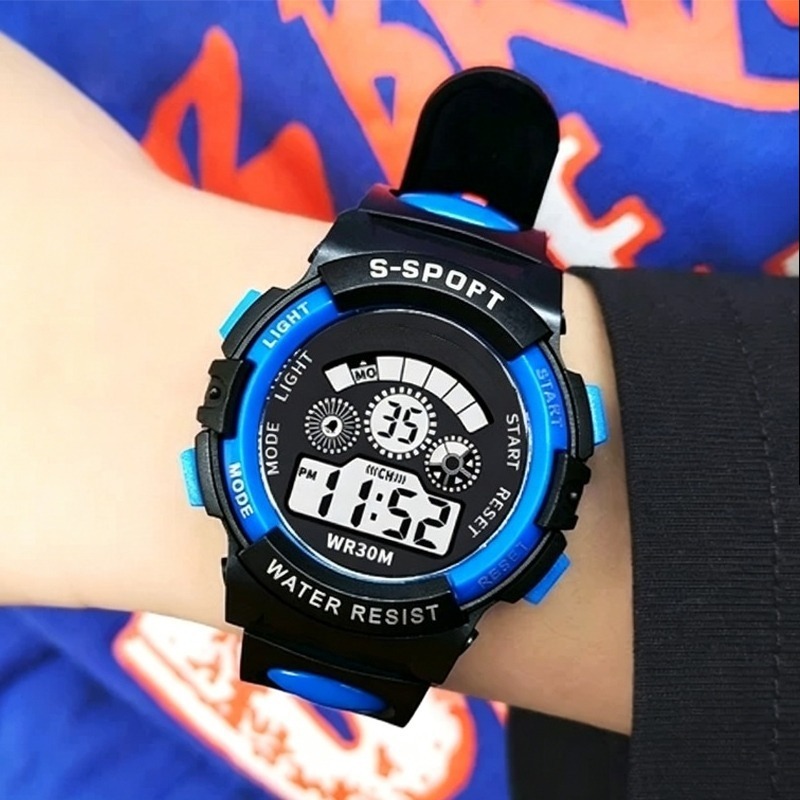 Running Watch - Детские электронные часы для мальчиков, водонепроницаемые,