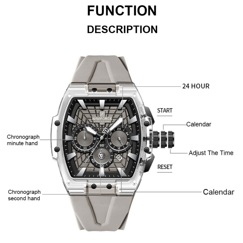 Running Watch - Мужские часы NAVIFORCE NF6113 с водонепроницаемостью
