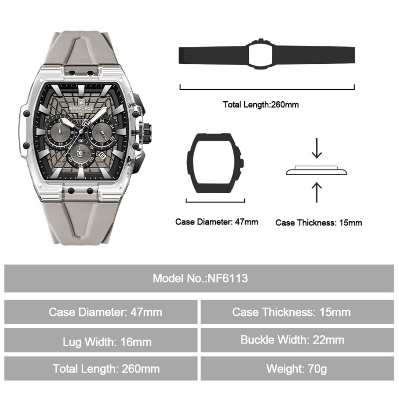 Мужские часы NAVIFORCE NF6113  – обзор и цена Running Watch